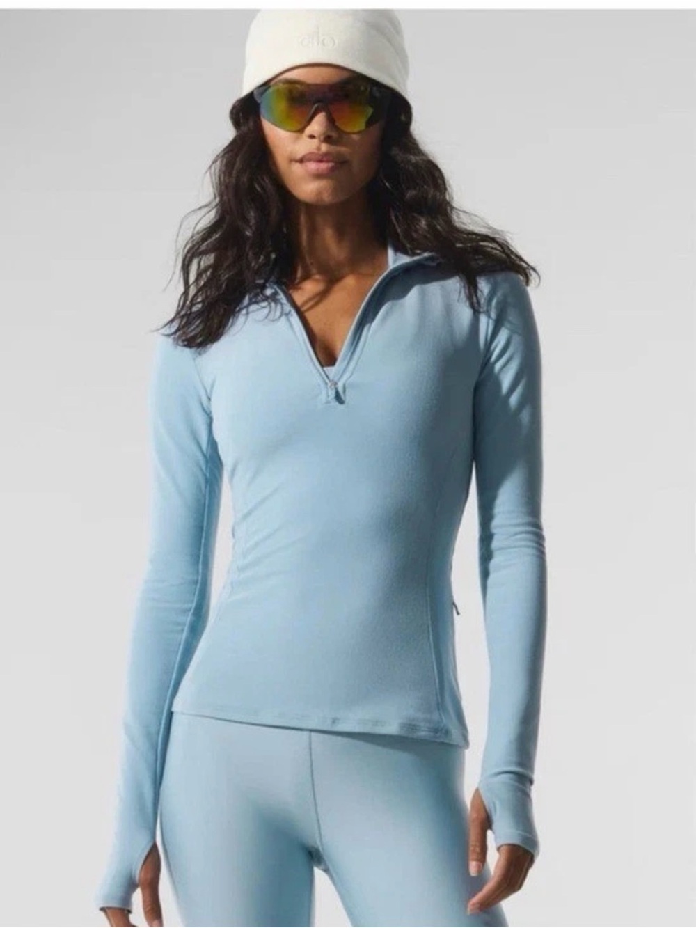 Alo Yoga Alosoft 1/2 Zip Rapid Pullover, Celestial Blue, XS